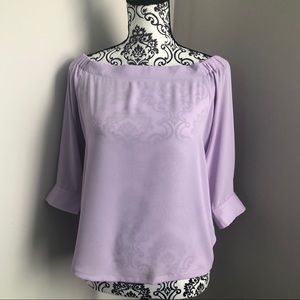 Lavender off the shoulder Banana Republic shirt